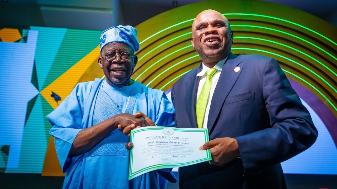Tinubu 'gifts' GCFR to Afreximbank Boss, says contribution to Africa's Financial Resilience monumental