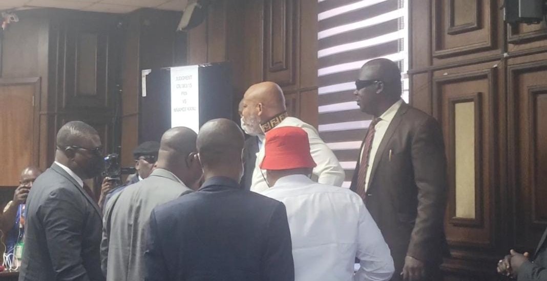 Nnamdi Kanu 'fights' in Court as Judge convicts, brands him a Terrorist